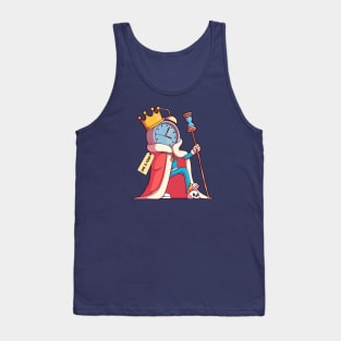 Time Is King // Funny Clock Cartoon Tank Top